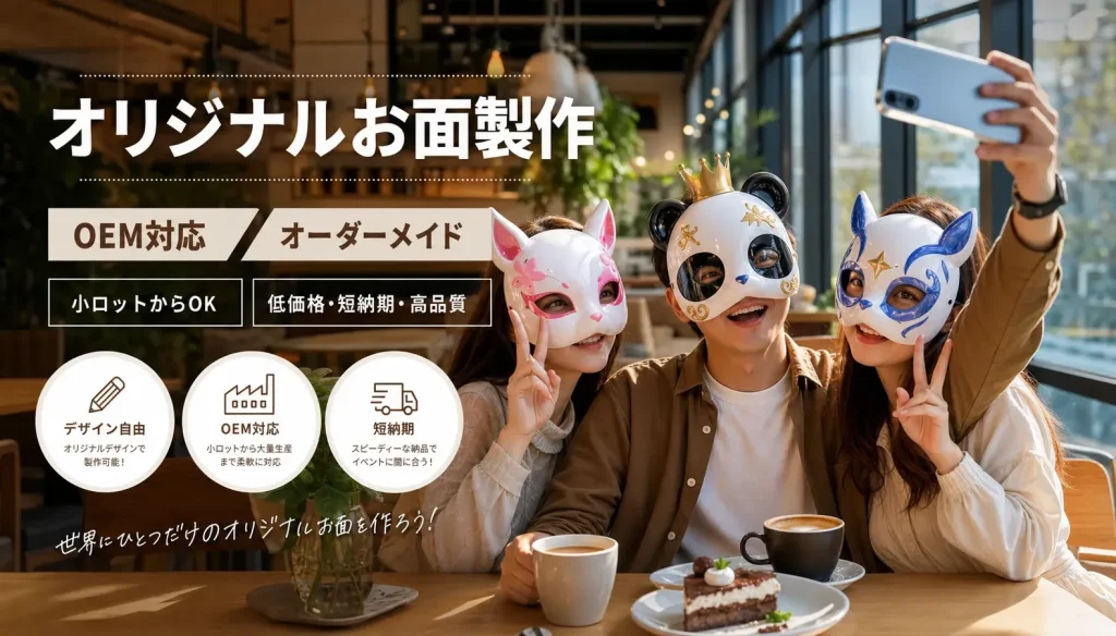 キャラクターやイベント向けに作れるオリジナルお面