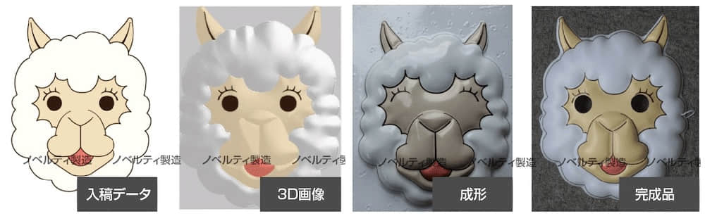 PVC材質お面ご入稿データからの製作流れです