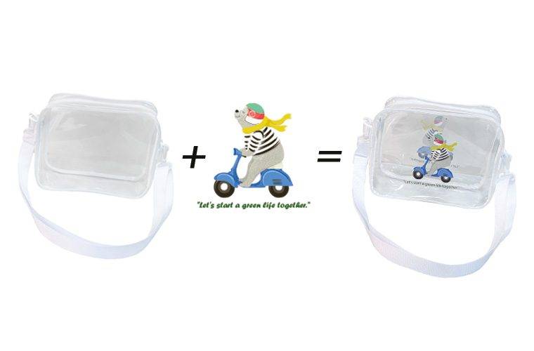 オリジナルプリントショルダービニールバッグ