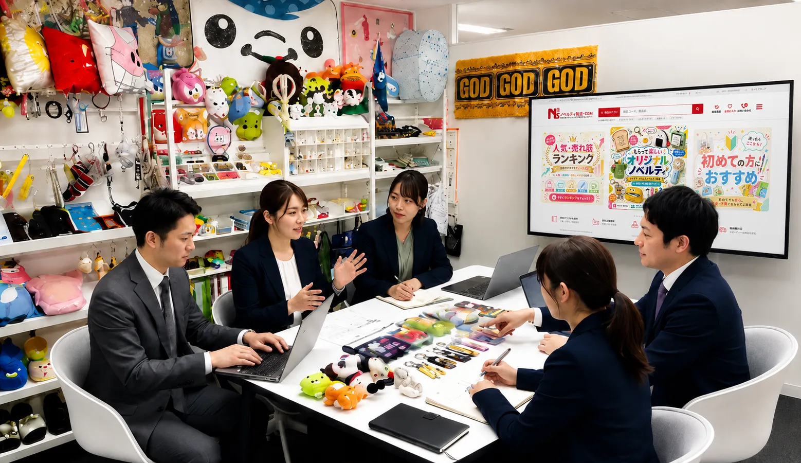 商品集合、梱包、検品の手元写真
